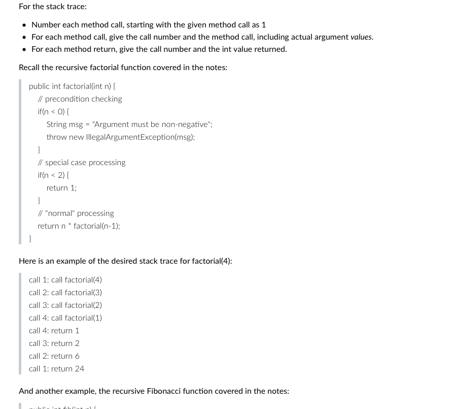 Solved Learning Activity 13: Recursion Trace Objectives • | Chegg.com