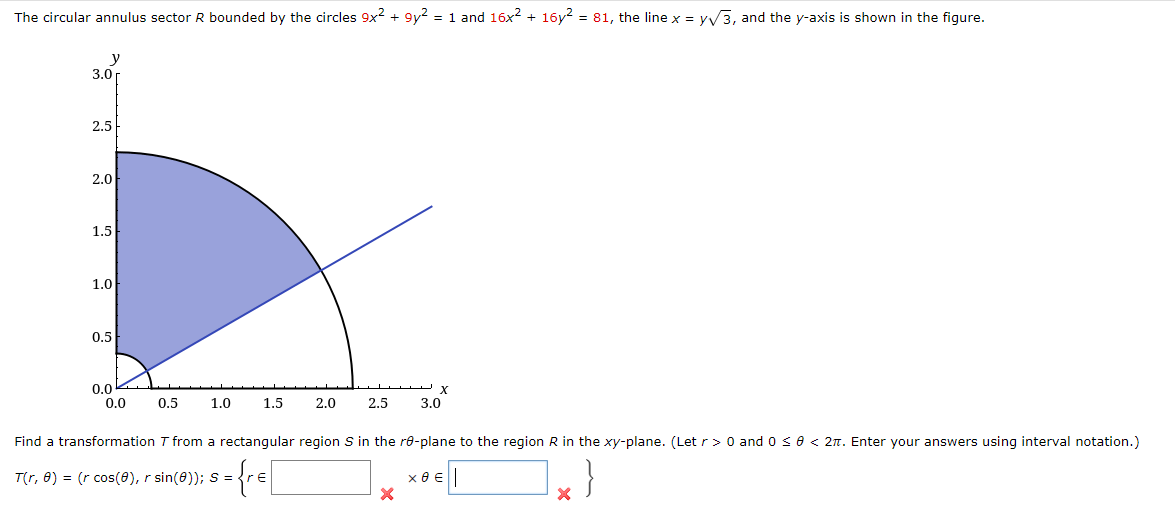 Solved The circular annulus sector R bounded by the circles | Chegg.com