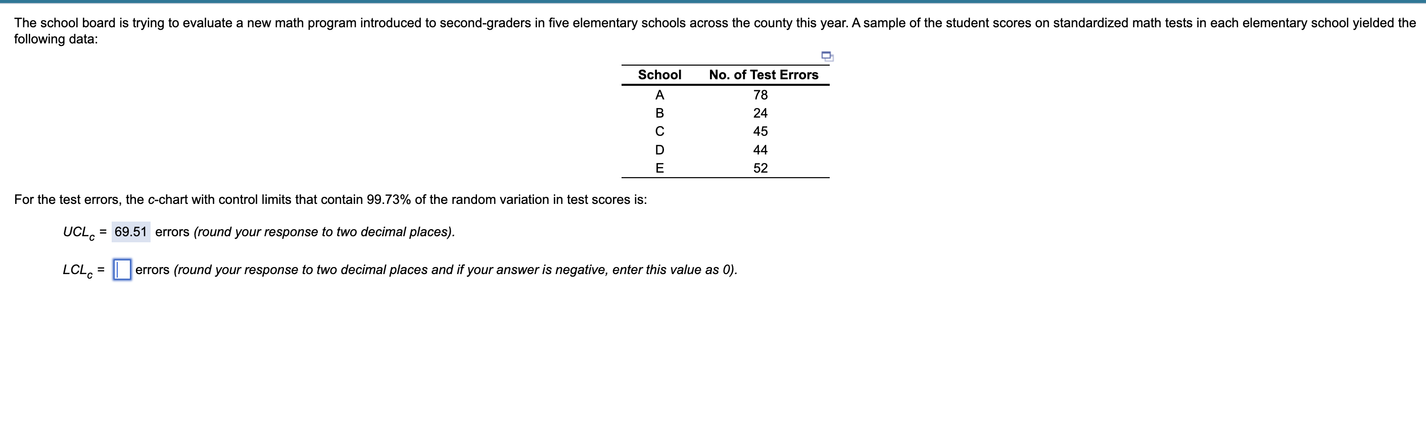 Solved The school board is trying to evaluate a new math | Chegg.com