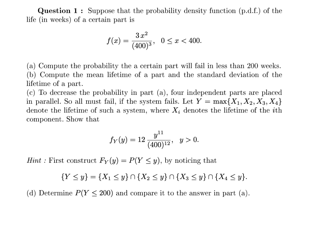 Solved Question Suppose That The Probability Density Chegg Com