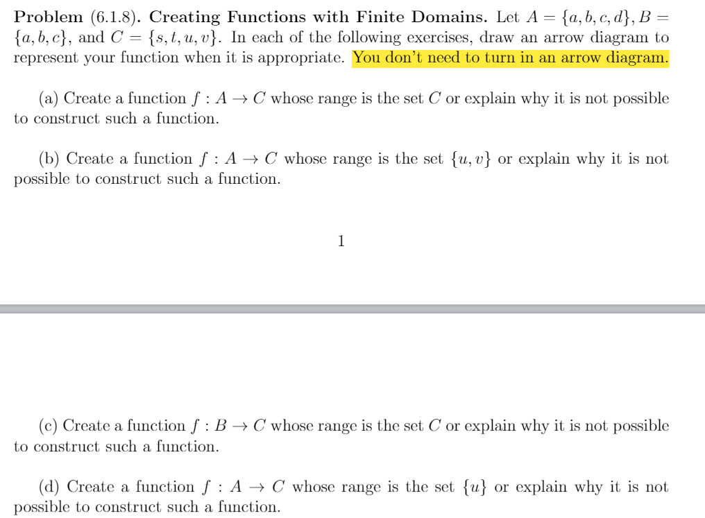 Solved Problem (6.1.8). Creating Functions With Finite | Chegg.com