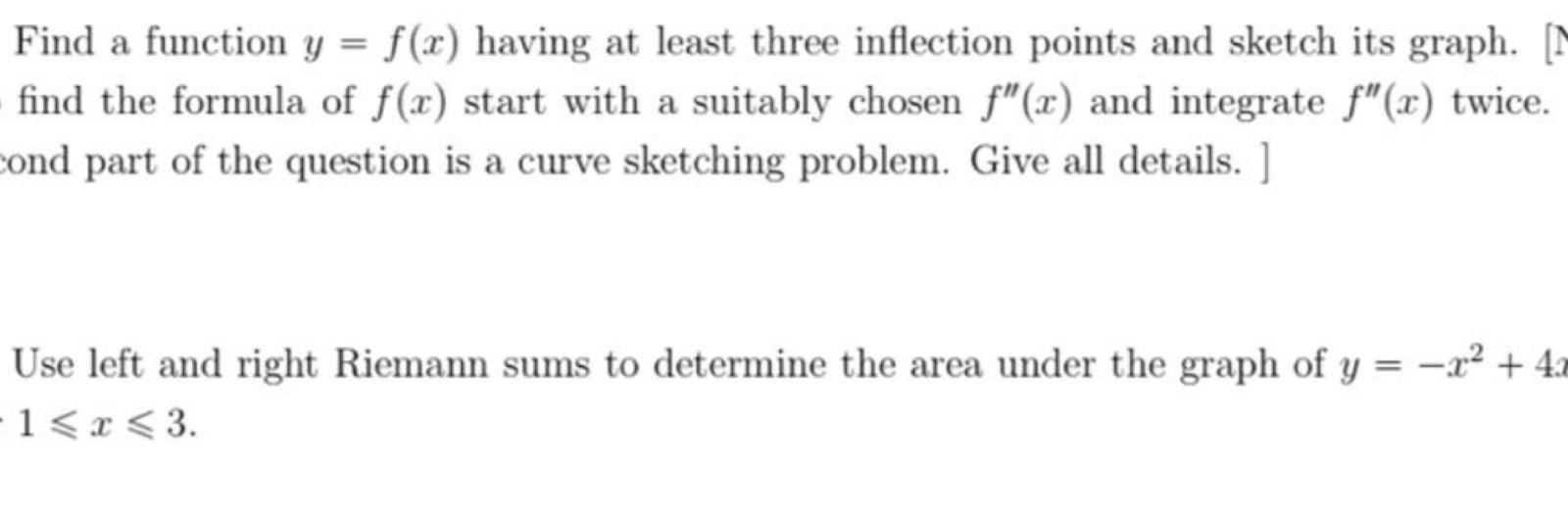 Solved Find a function y = f(x) having at least three | Chegg.com