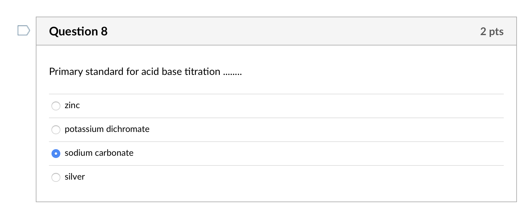 Solved Question 4 4 pts Reaction in titrimetric analysis