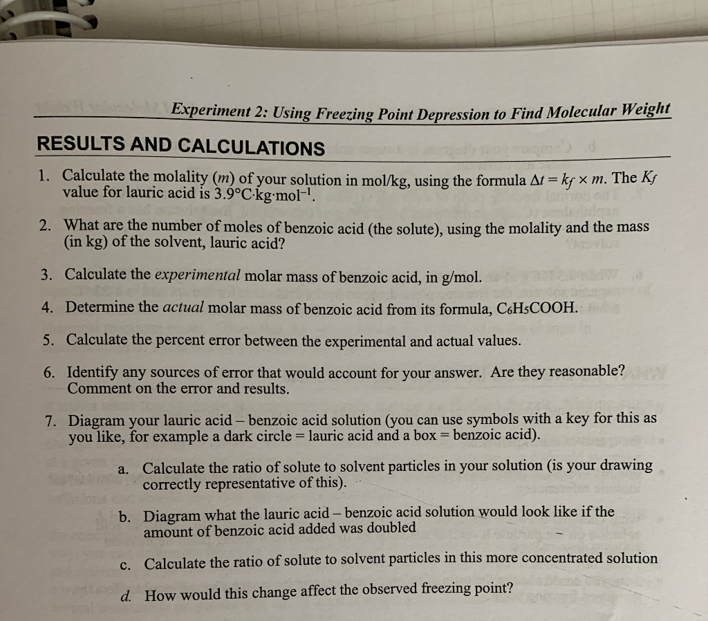 freezing point depression experiment solvent