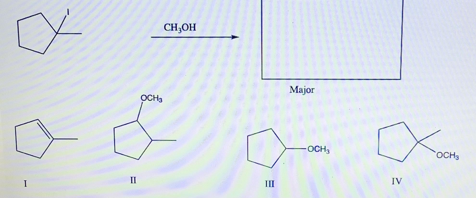 Solved CH,OH Major OCH3 -OCH OCH3 I II IV | Chegg.com