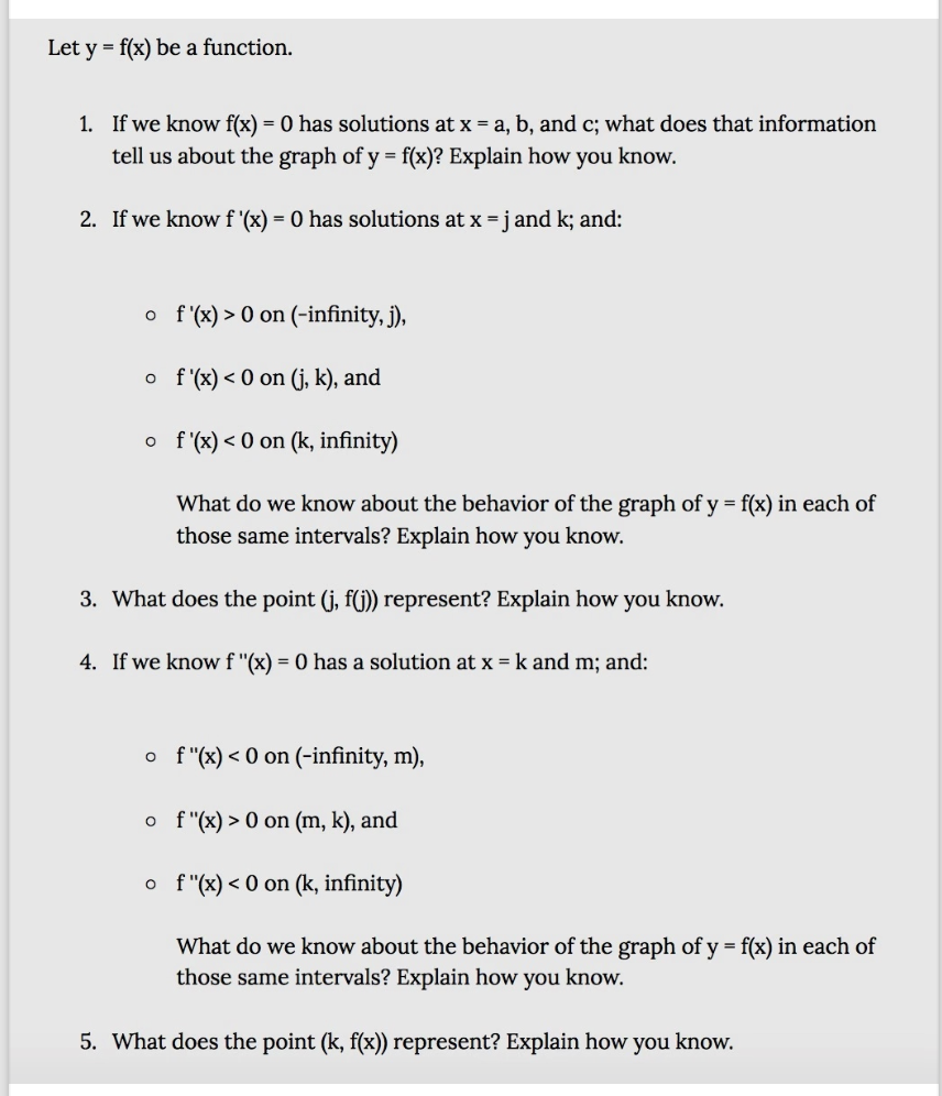 Solved Let Y F X Be A Function 1 If We Know F X 0 Chegg Com