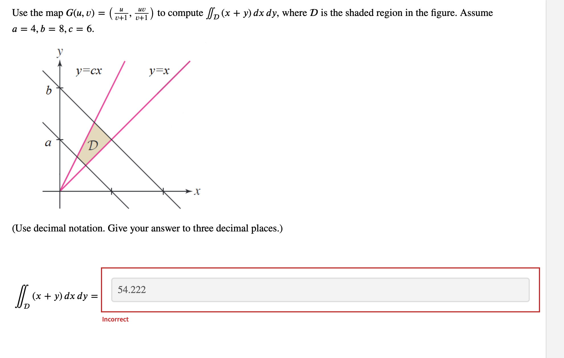 Solved Use the map G(u,v)=(v+1u,v+1uv) to compute | Chegg.com