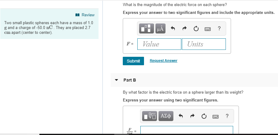 Solved What is the magnitude of the electric force on each | Chegg.com