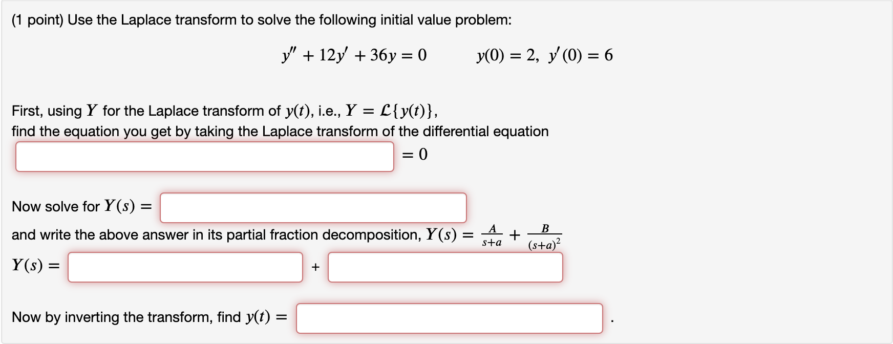 Initial value. Laplace transform. Laplace equation. Solve the initial value problem Differential equation. 1/X^2 Laplace transform.