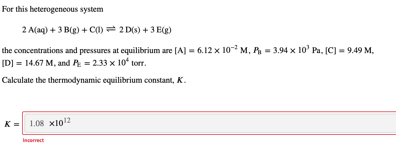 Solved For This Heterogeneous System 2 A Aq 3 B G C Chegg Com