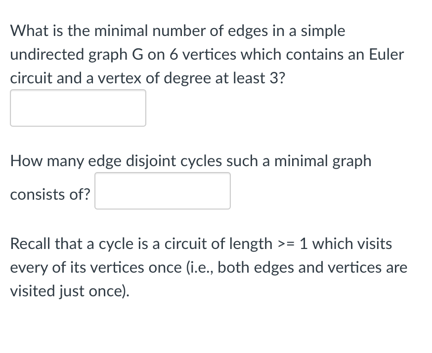 Solved What is the minimal number of edges in a simple | Chegg.com