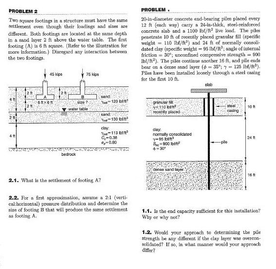 Solved PROBLEM 2 Two Square Footings In A Structure Must | Chegg.com