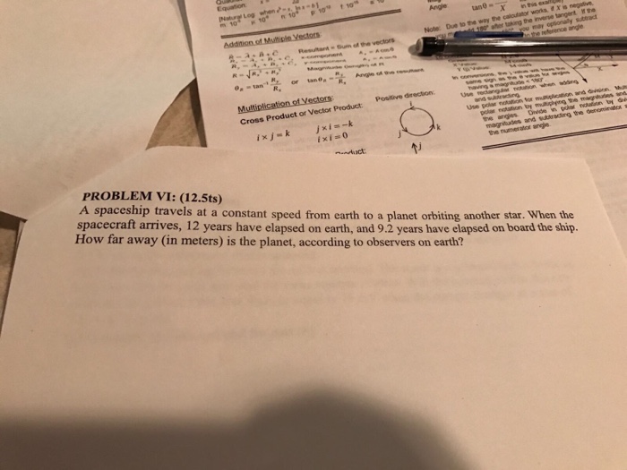Solved A spaceship travels at a constant speed from earth | Chegg.com