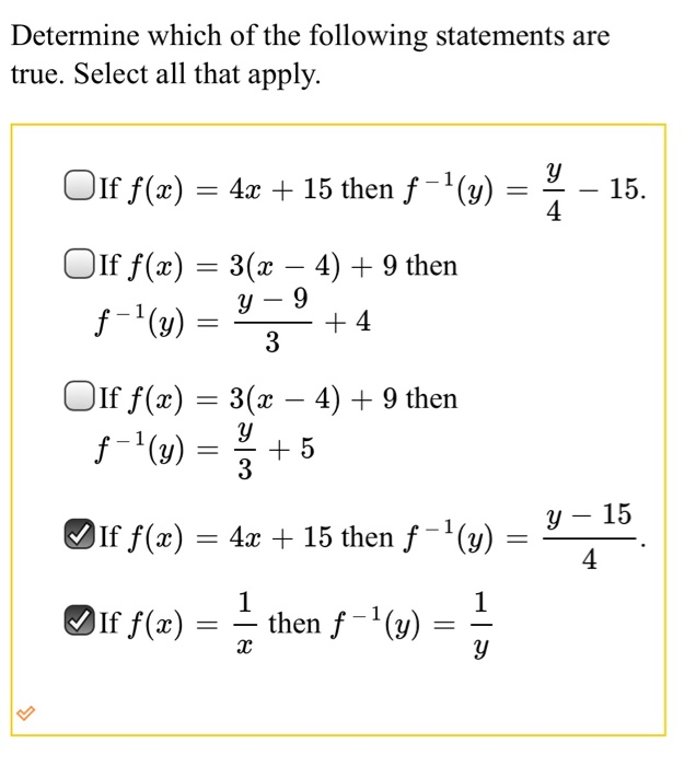 Solved Determine which of the following statements are true. | Chegg.com