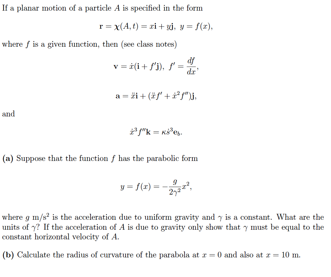 Solved If A Planar Motion Of A Particle A Is Specified In Chegg Com