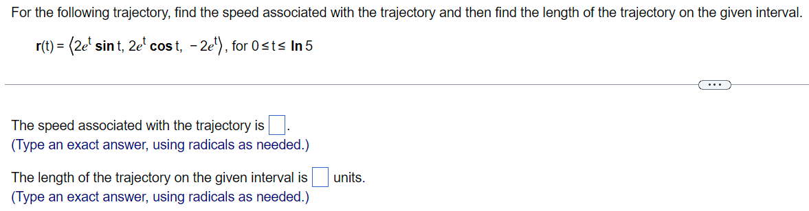 Solved For the following trajectory, find the speed | Chegg.com