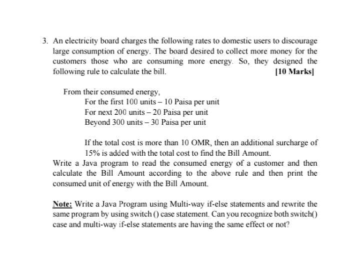 Solved 3. An electricity board charges the following rates | Chegg.com