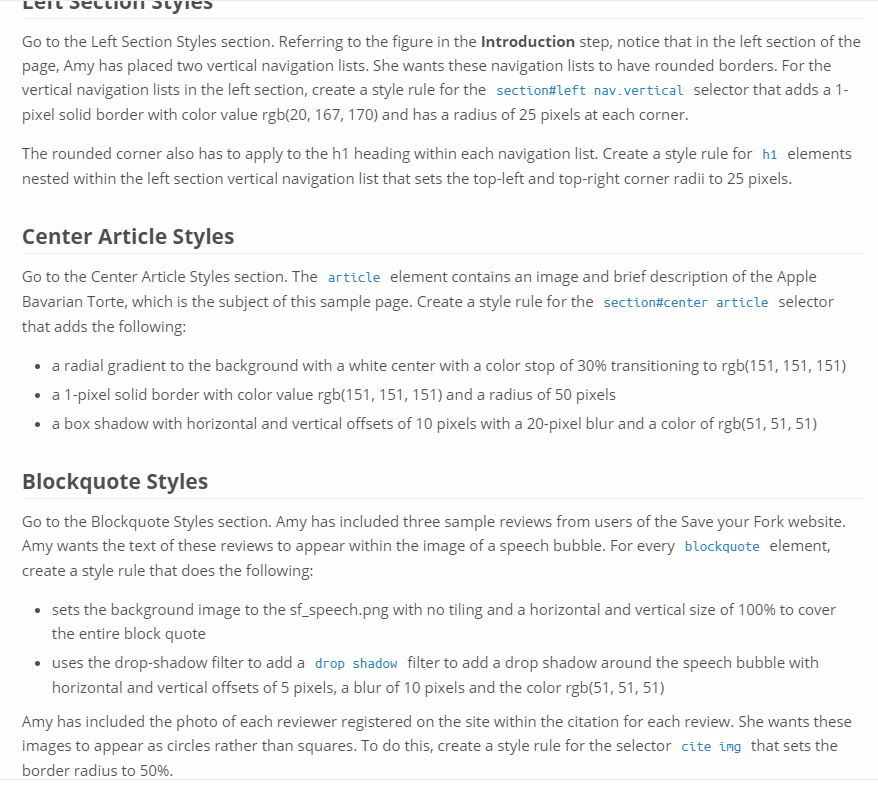 Solved Go to the Left Section Styles section. Referring to | Chegg.com
