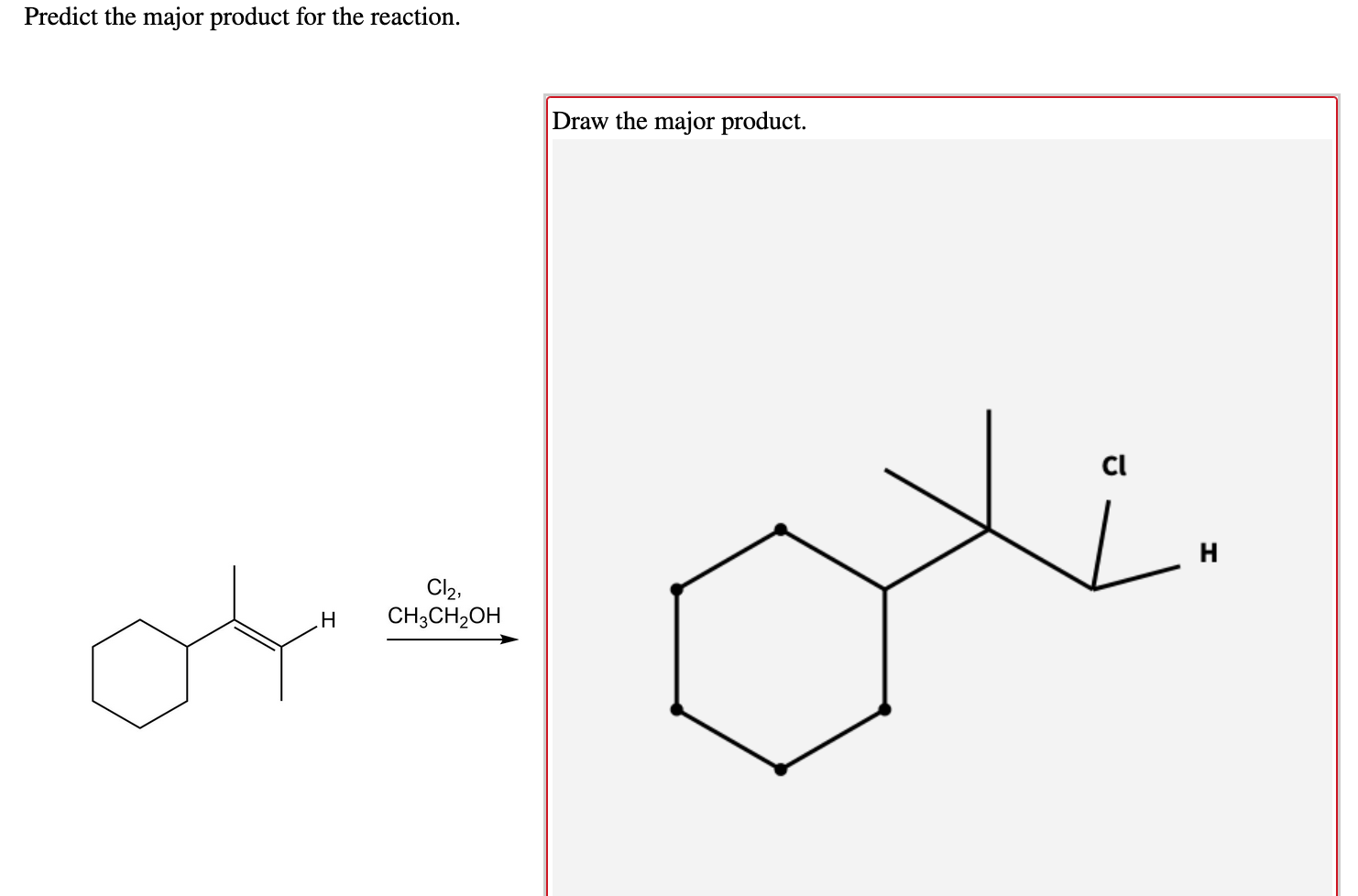 Solved Predict the major product for the reaction. Draw the | Chegg.com