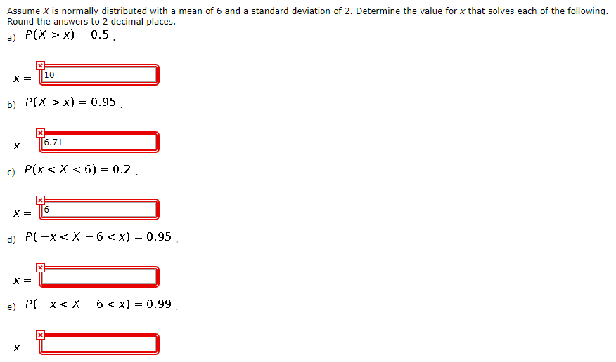 Solved Assume X is normally distributed with a mean of б and | Chegg.com