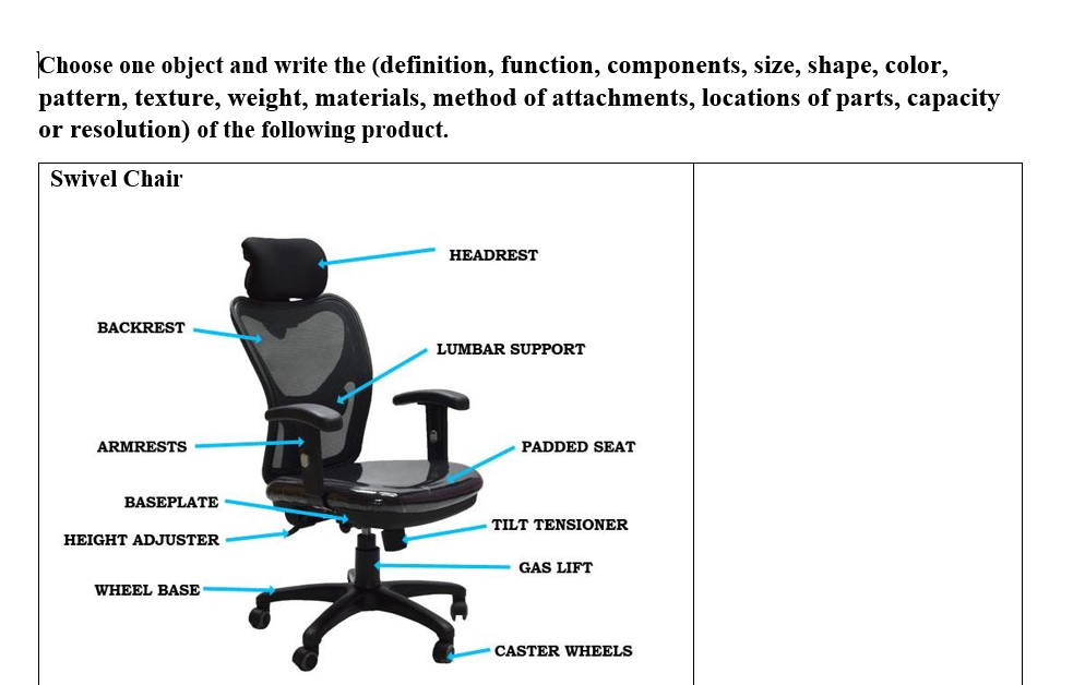 Solved Choose one object and write the (definition,