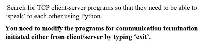 Solved Search for TCP client-server programs so that they | Chegg.com
