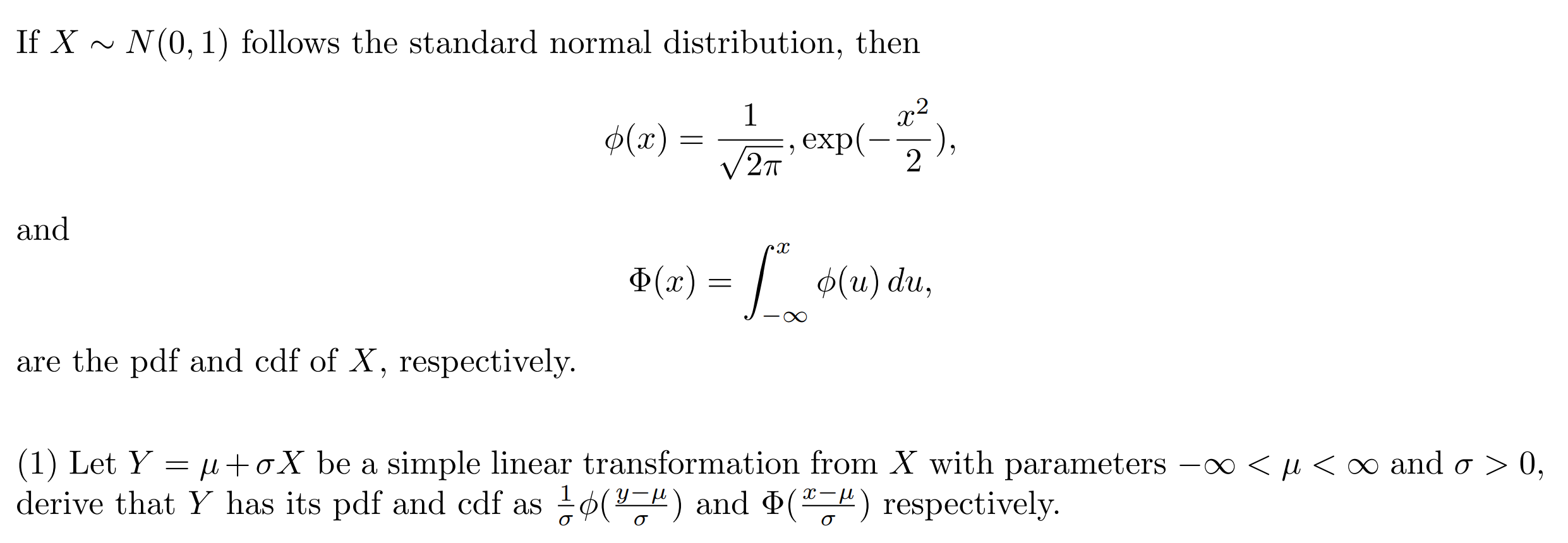 Solved If X∼N(0,1) follows the standard normal distribution, | Chegg.com