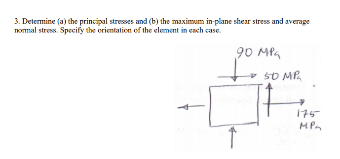 Solved 3. Determine (a) The Principal Stresses And (b) The | Chegg.com