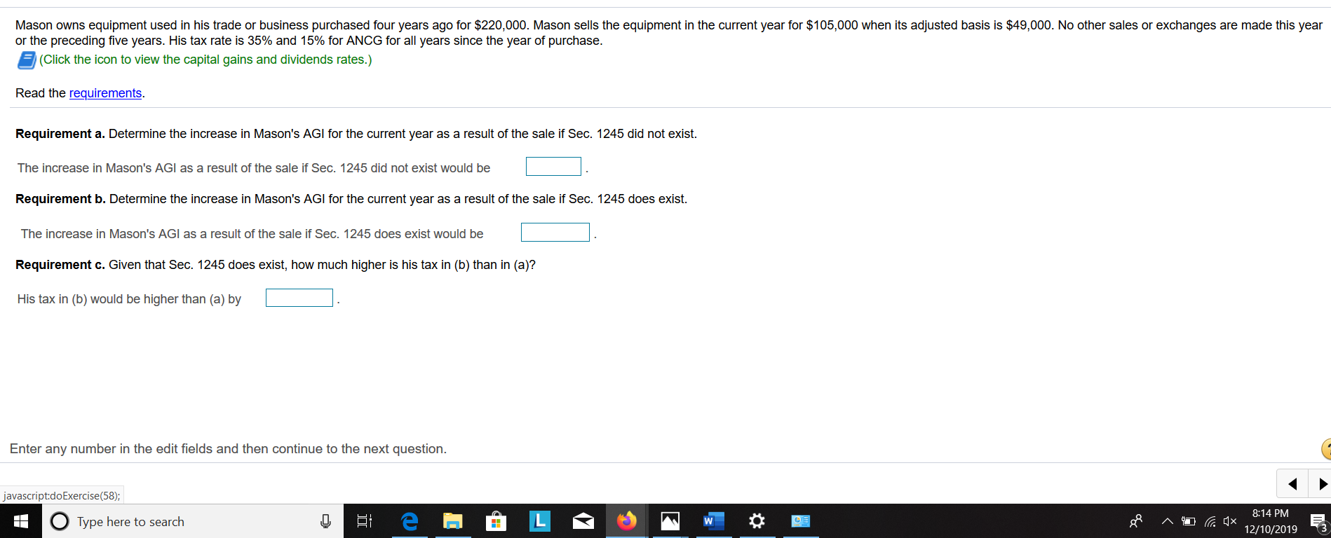 Solved Mason owns equipment used in his trade or business | Chegg.com