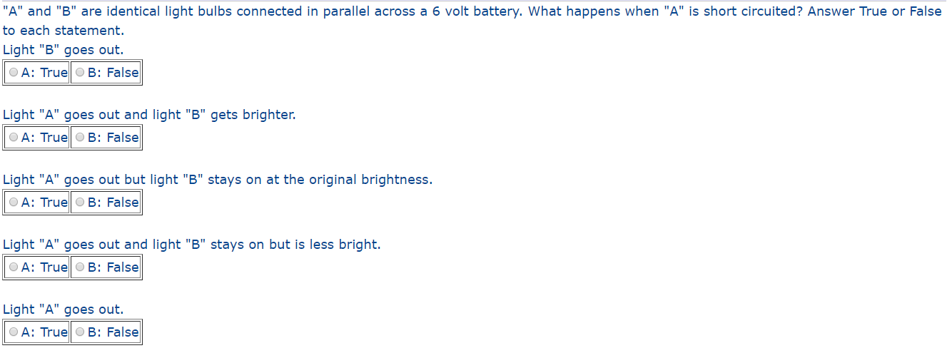 Solved "A" and "B" are identical light bulbs connected in | Chegg.com