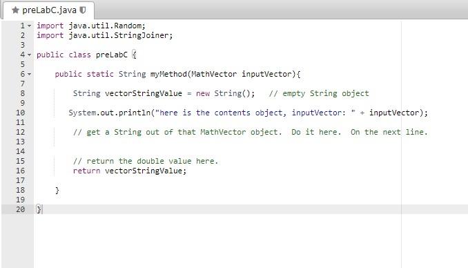 Solved A MathVector object will be passed to your method. | Chegg.com