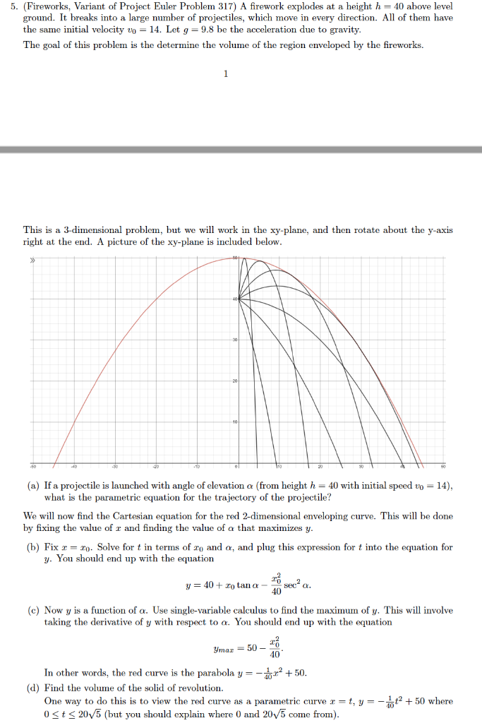 Solved 5. (Fireworks, Variant of Project Euler Problem 317) | Chegg.com
