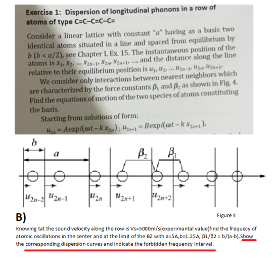 Solved Exercise 1: Dispersion of longitudinal phonons in a | Chegg.com