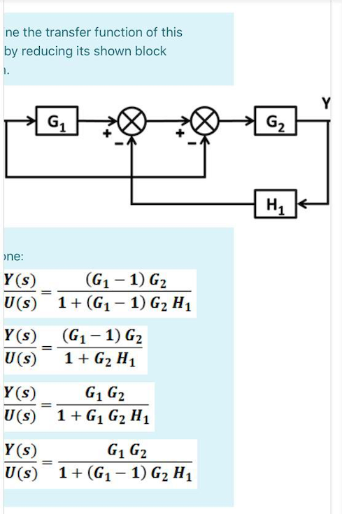 Solved ne the transfer function of this by reducing its | Chegg.com
