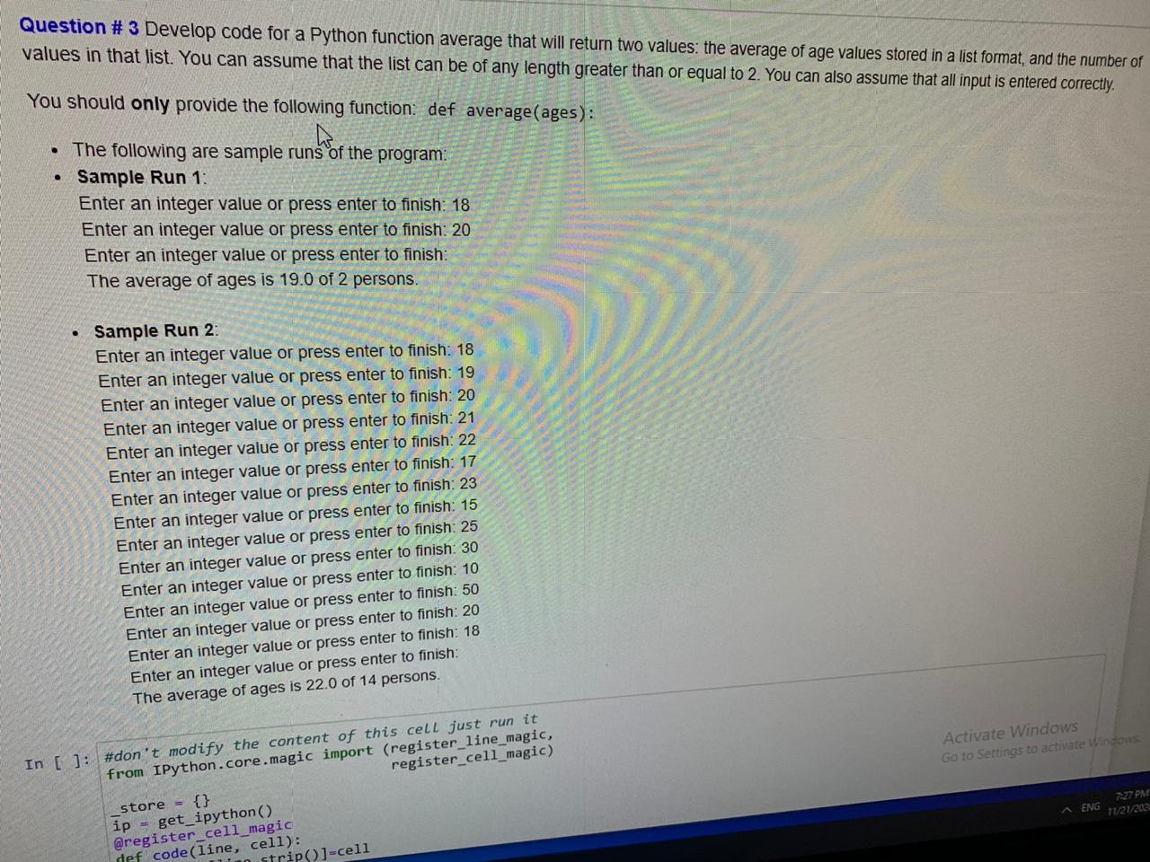 Solved Question # 3 Develop code for a Python function | Chegg.com