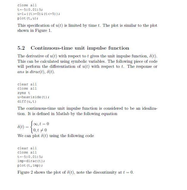 Solved 5.1 Continuous-time unit step function The | Chegg.com