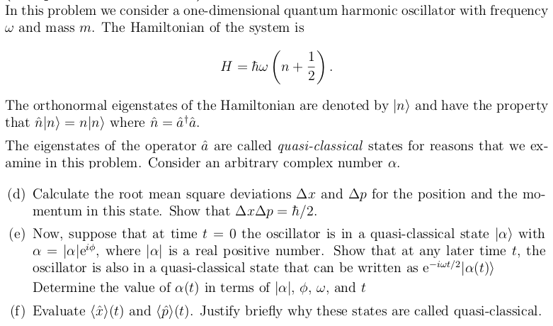 Solved In this problem we consider a one-dimensional quantum | Chegg.com