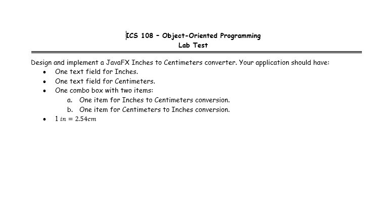 Inches to centimeters conversion