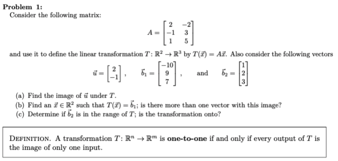 Solved Problem 1 Consider the following matrix: 2 1 3 1 5 | Chegg.com
