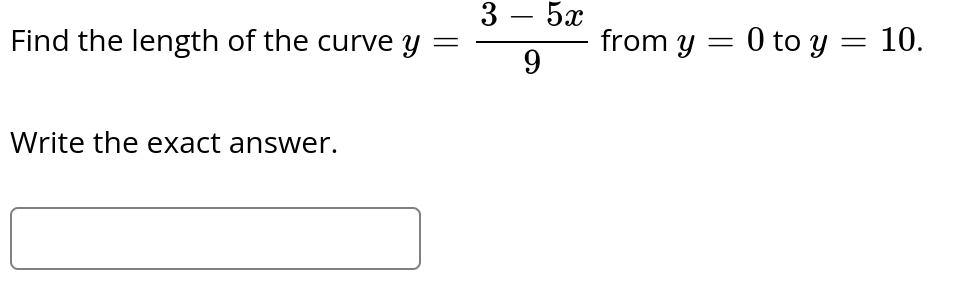 find the length of the curve y