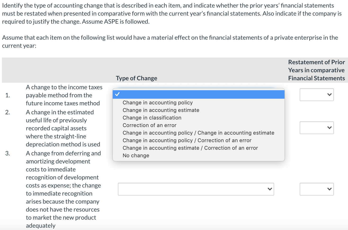 Solved Identify The Type Of Accounting Change That Is | Chegg.com