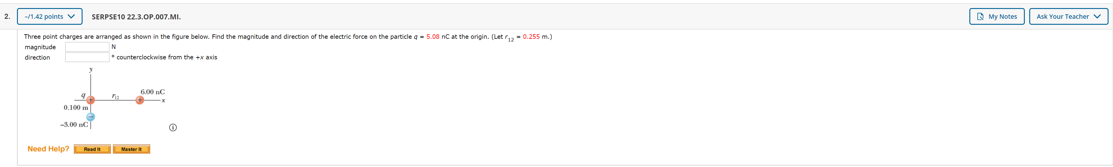 Solved -/1.42 Points V SERPSE10 22.3.OP.007.MI. A Mos Notes | Chegg.com