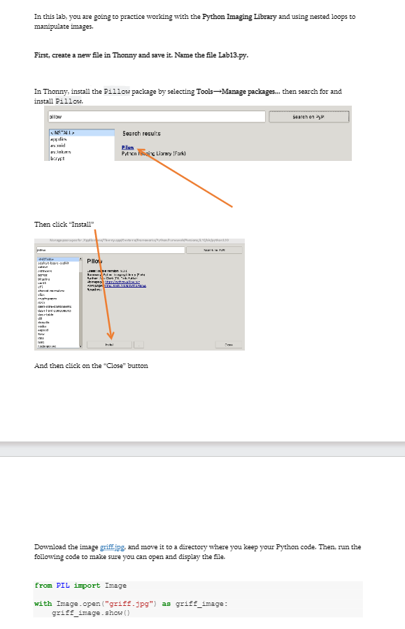 Install python imaging sales library