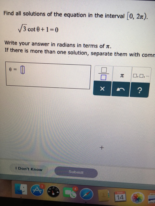 Solved Find All Solutions Of The Equation In The Interval 9244