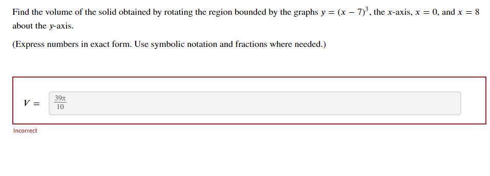 [solved] Find The Volume Of The Solid Obtained By Rotatin