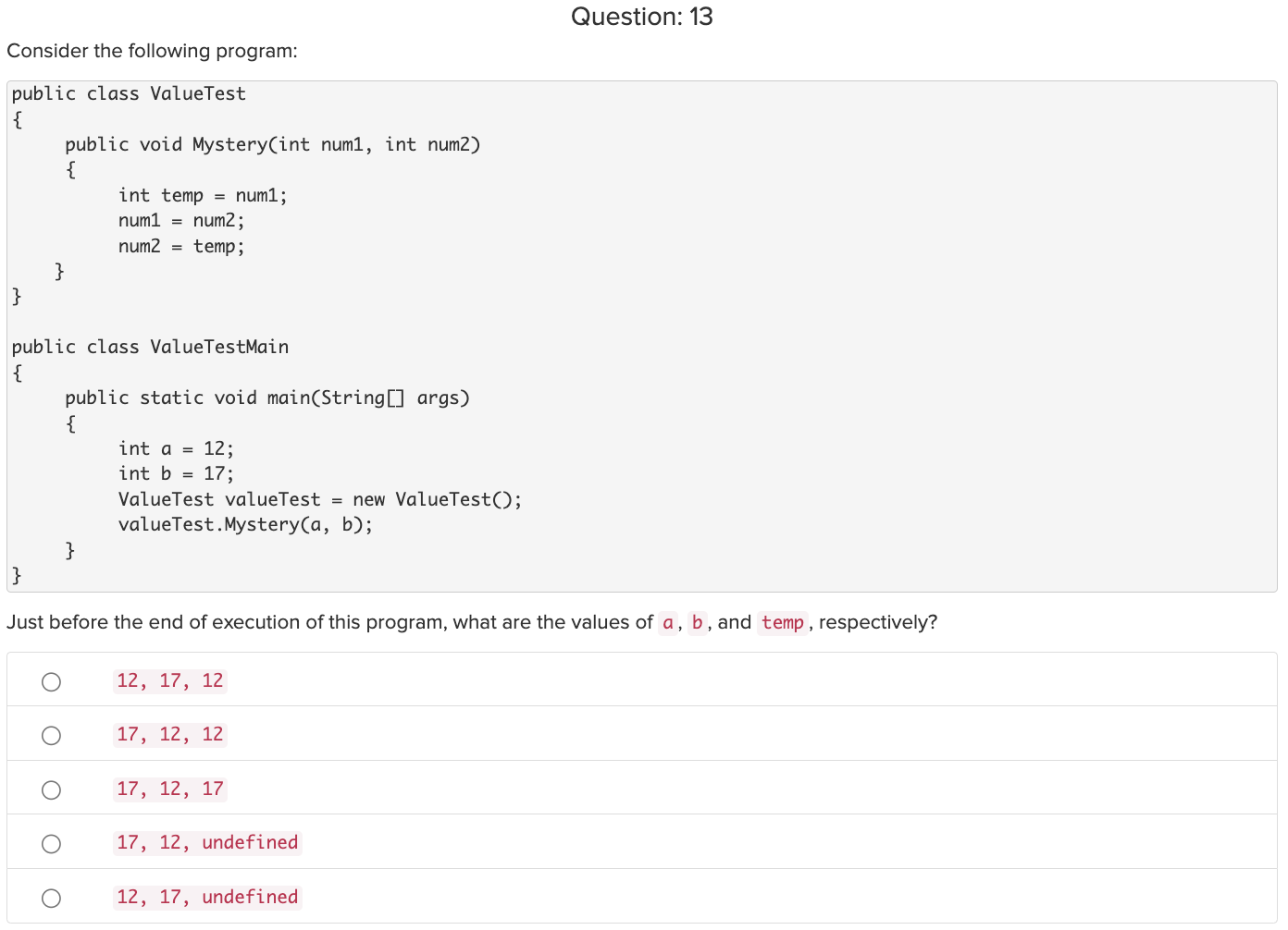 Solved Consider the following incomplete class declaration: | Chegg.com