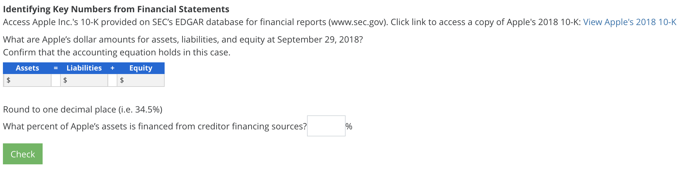 Solved Identifying Key Numbers from Financial Statements | Chegg.com