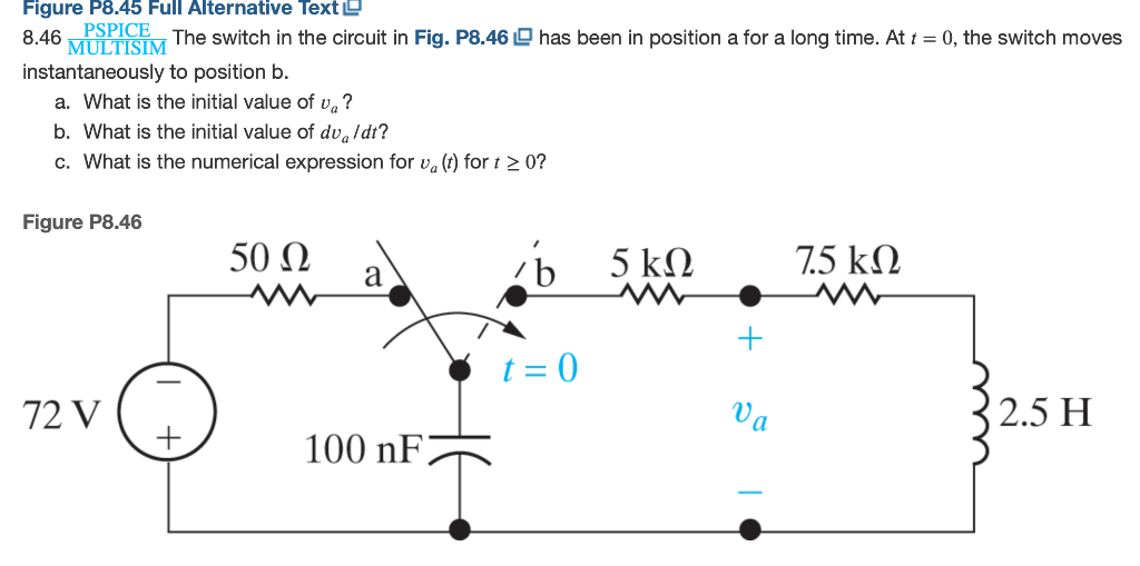 Solved Figure P8.45 Full Alternative Text 8.46 MULTISIM | Chegg.com