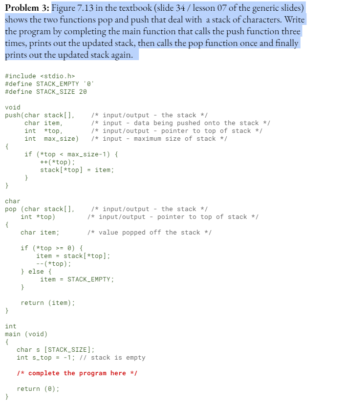 Solved Problem 3: Figure 7.13 in the textbook (slide 34 / | Chegg.com