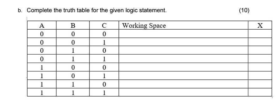 Solved Consider the following Logic statement: | Chegg.com